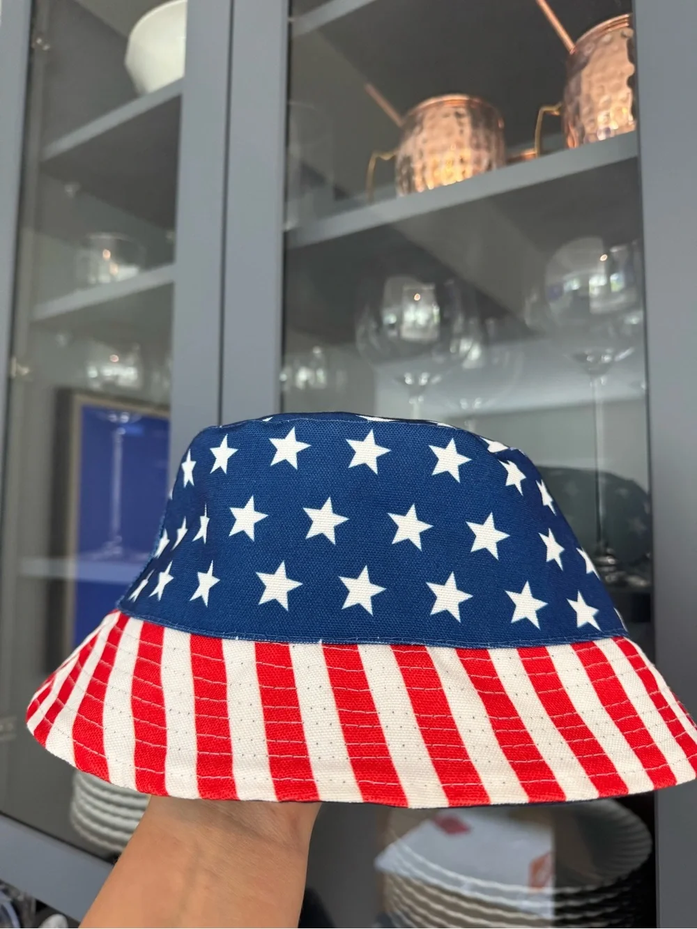 Bucket Hat - Blue/Red/White